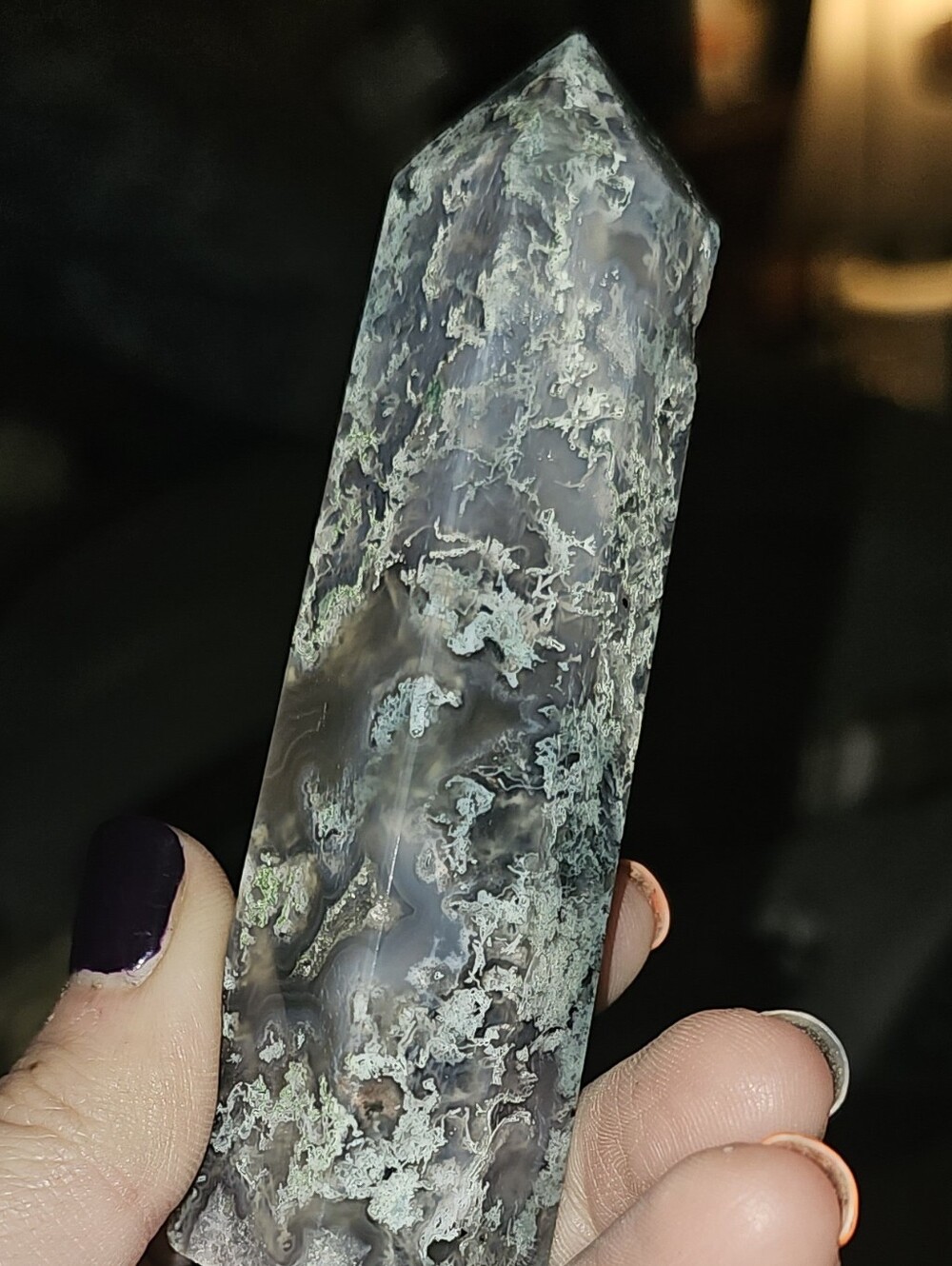 🖤NEW🎃👻Stunning Ocean Grass Agate Crystal Tower👻On Sale!🎃🖤